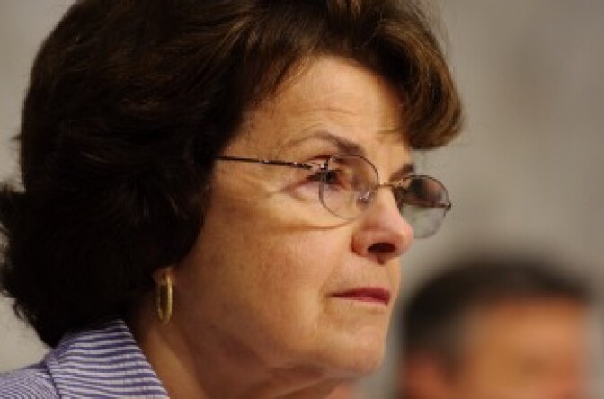 U.S. Senator Dianne Feinstein, chairwoman of the Senate (Select) Intelligence Committee, listens as General David Petraeus testifies before Committee on his nomination to be director of the Central Intelligence Agency June 23, 2011 in the Hart Senate Office Building on Capitol Hill in Washington, D.C.