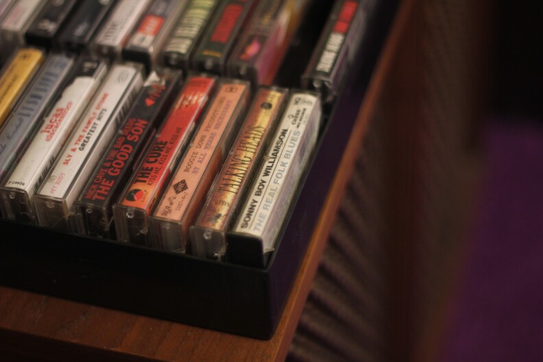 Cassette tapes for sale at the new Gnarburger in LA. 