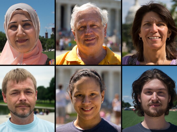 Row 1: Maryam Saif, Austin, Texas; Michael Dubberly, Savannah, Ga.; Nadine Pourier-Blumenshine, Fresno, Calif. Row 2: Timothy Jon Eaton, Kingsport, Tenn.; Kara Milton, Greensboro, N.C.; Thomas Horsley, Boston.