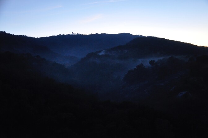 The stench of burning oil is strong in the canyons off Sulphur Mountain Road in Upper Ojai.