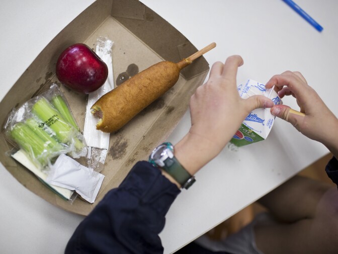 The Los Angeles Regional Food Bank provides meals for kids at School on Wheels in Skid Row on Monday afternoon, June 15, 2015.