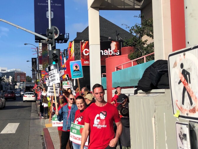 West Hollywood Elementary crowd on Sunset Blvd. (Photographed Jan. 18, 2019) 