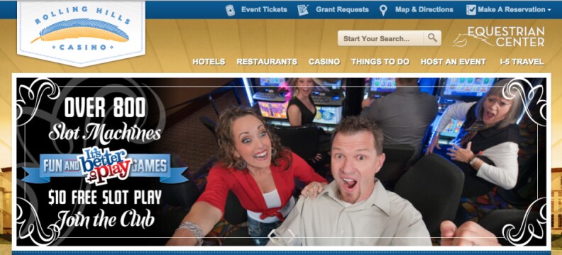 A screenshot taken September 3, 2013 of the Rolling Hills Casino website. The casino is at the center of an audit that revealed millions of dollars in mismanaged funds.
