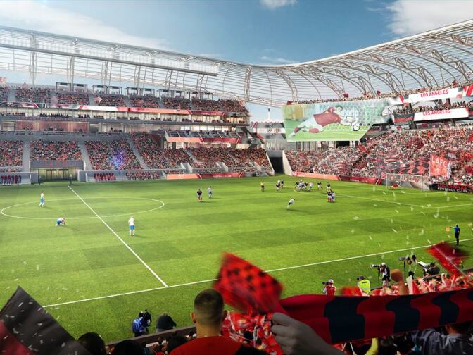 Artist rendering of proposed Los Angeles Football Club stadium.