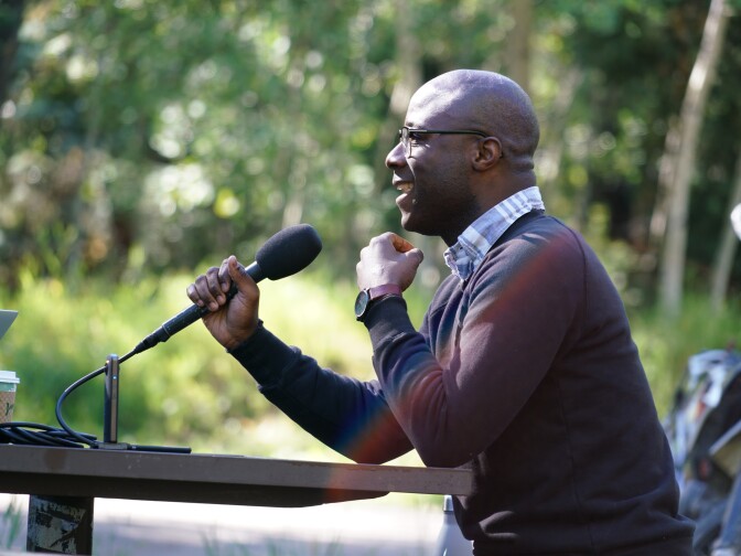 Filmmaker Barry Jenkins at the 43rd annual Telluride Film Festival with his film "Moonlight." 