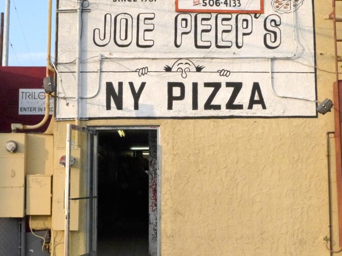 Joe Peeps NY Pizza shop in North Hollywood.