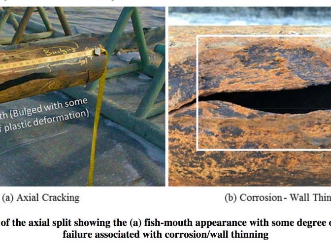 Photos depict a split in the underground gas storage well that broke open at Aliso Canyon Natural Gas Storage Facility in October 2015, forcing thousands of families to evacuate their homes in Porter Ranch and surrounding communities.
