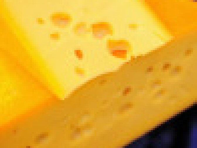 A cheese display at the cheese dairy Nordmilch on February 5, 2009 in Nordheckstedt, near Flensburg, Germany.
