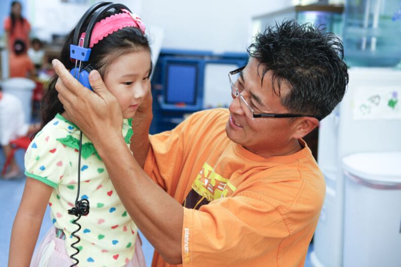 A preschool student at LAUP Preschool "Un Mundo de Amigos" in the City of Long Beach is learning listening, which includes skills like patience and focus.