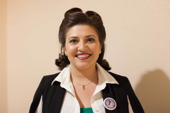 Melissa "Sharkie" Gaza at the 34th Congressional District Candidate Forum at Eagle Rock High School on Wednesday, Mar. 23, 2017. 