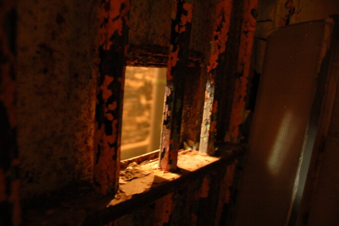 Taken from inside a solitary confinement cell.