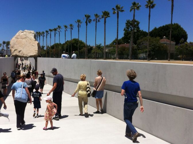 LACMA unveils 'Levitated Mass' exhibit on Sunday, June 24, 2012.