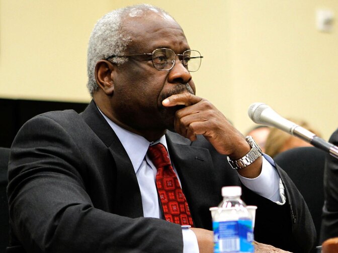 Supreme Court Justice Clarence Thomas rarely speaks from the bench.