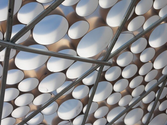 A house known as the Backyard Bi(h)ome on display at the Broad Art Center at UCLA on Monday, July 20, 2015. It was designed to address the problem of growing housing need in Los Angeles, and made of inexpensive, light and modern materials. The dwelling could be adapted to different uses depending on the needs of the resident, said professor Dana Cuff who was one of the leaders on the project, which is a result of a collaboration between cityLAB, (a program at UCLA's Architecture and Urban design School,) and Kevin Daly architects.