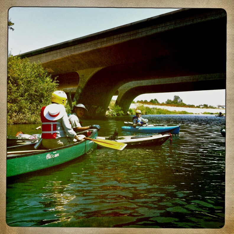 Opening LA river access widely to the public has been the work of nonprofits and government agencies for years. In 2011, activists were first permitted to lead pilot trips down the river, here shown around the Sepulveda Basin seciton. 