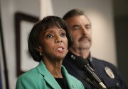 Los Angeles County District Attorney Jackie Lacey speaks during a news conference on Nov. 13, 2014, in Los Angeles. 