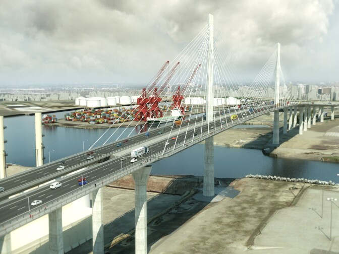 Aerial view of south elevation