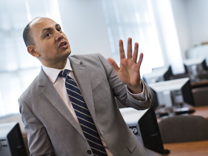 Leo Medina is a professor in the Technology & Logistics Program at East Los Angeles College. Medina says entry-level warehouse jobs may be low-paying, but the logistics sector is ripe for career advancement for those who learn quickly and stick with it.