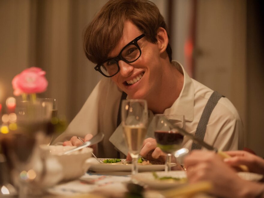 A publicity image of Eddie Redmayne in "The Theory of Everything."