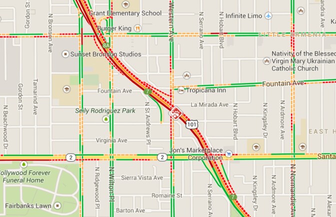 Location of big rig crash on 101 freeway.