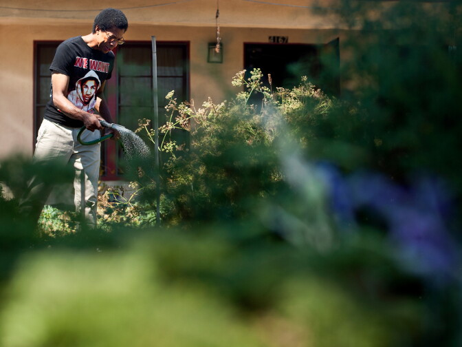 John Parker said his garden inspired his neighbors across the street to plant in their parkway, too.