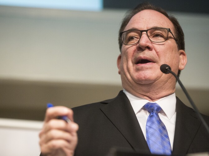 California State Senator Robert Huff speaks during a forum on children's issues on Tuesday, May 10, 2016 for candidates vying for the fifth district seat on the Los Angeles County Board of Supervisors. The event was put on by Fostering Media Connections at Pasadena City College.