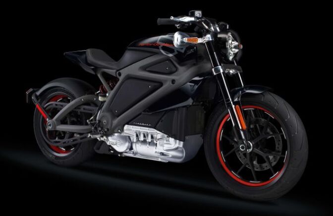Promotional image of Harley-Davidson's first electric motorcycle, Project Livewire. 