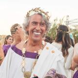 Steve Coogan, Isla Fisher, and Asa Butterfield in "Greed"