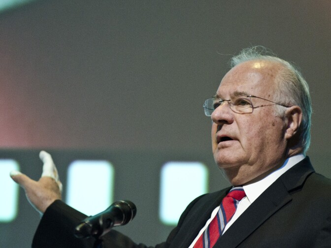 File: Joe Ricketts speaks during the premiere of "The Conspirator" presented by The American Film Company, Ford's Theatre and Roadside Attractions at Ford's Theatre on April 10, 2011 in Washington, D.C.