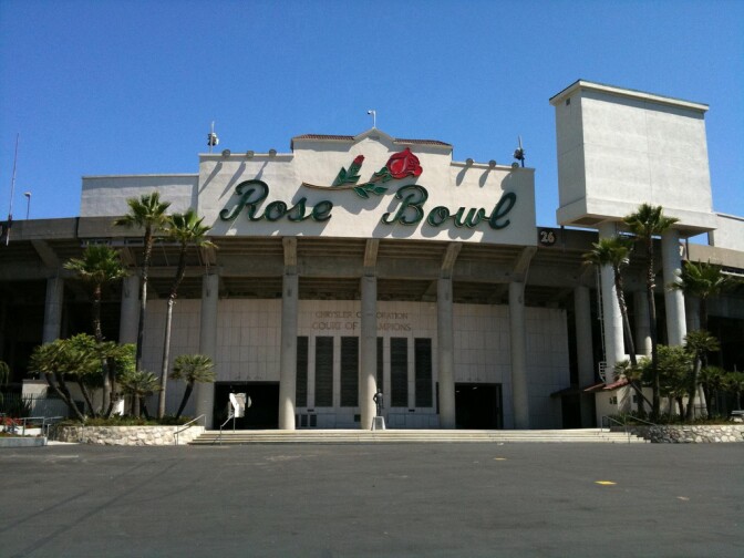 The Rose Bowl in Pasadena.