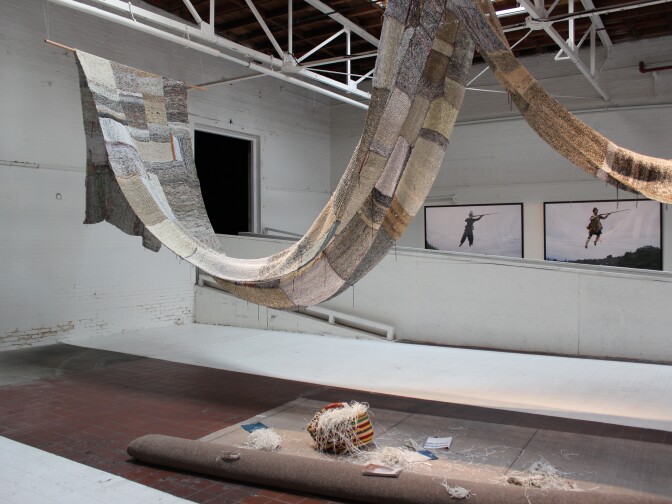 Tapestry by Hong Kong-based artist Movana Chen.