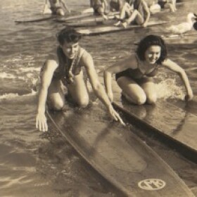 Old time paddleboarding!
