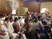 The crowd at Tuesday night's City Council meeting in Huntington Park. Two men without legal immigration status were appointed to city commissions there in early August.