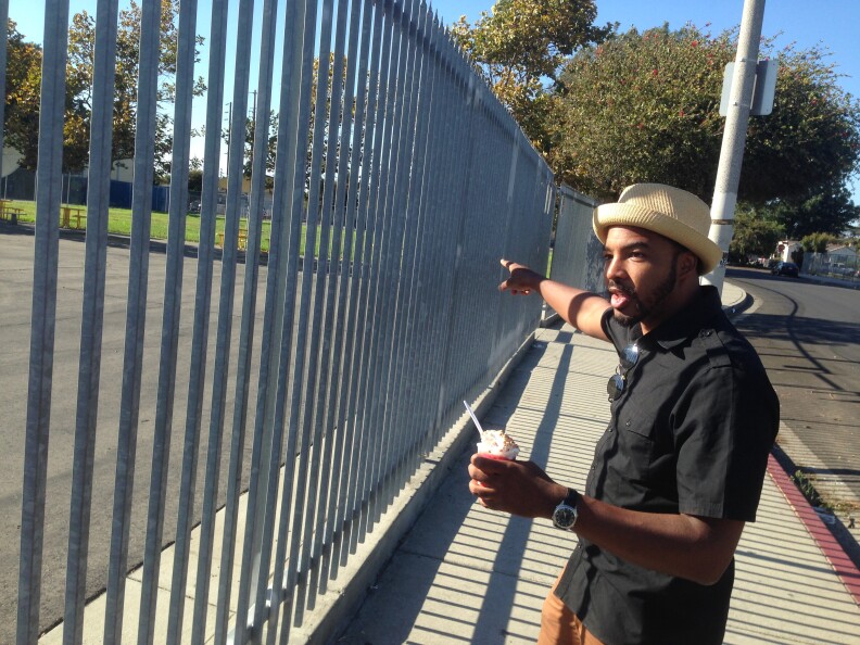 Bruce Lemon Jr. taking a tour of his old neighborhood