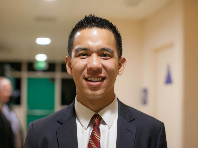 Steven Mac at the 34th Congressional District Candidate Forum at Eagle Rock High School on Wednesday, Mar. 23, 2017. 