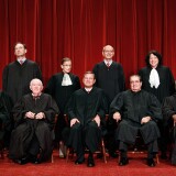 WASHINGTON - SEPTEMBER 29:  Members of the US Supreme Court pose for a group photograph at the Supreme Court building on September 29, 2009 in Washington, DC.  Front row (L-R): Associate Justice Anthony M. Kennedy, Associate Justice John Paul Stevens, Chief Justice John G. Roberts, Associate Justice Antonin Scalia, and Associate Justice Clarence Thomas. Back Row (L-R),  Associate Justice Samuel Alito Jr., Associate Justice Ruth Bader Ginsburg, Associate Justice Stephen Breyer, and Associate Justice Sonia Sotomayor. (Photo by Mark Wilson/Getty Images) *** Local Caption *** Sonia Sotomayor;Stephen Breyer;Ruth Bader Ginsburg;Samuel Alito Jr.;Clarence Thomas;John G. Roberts;John Paul Stevens;Anthony M. Kennedy