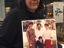 Tami Friedrich Trakh holds a photo of her sister, Kris Anne Mercurio, 36, her husband Alan, 41, daughter Brandie, 17, and son Anthony, 9. All were killed in a crash with a gasoline tanker truck on the 10 freeway in Claremont in 1989. Trakh has become an advocate for tighter truck safety laws.