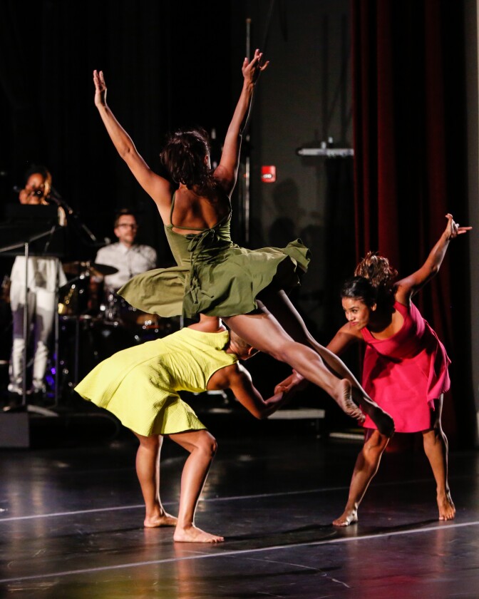 Bianca Golden flies in one Contra-Tiempo's previous productions, "Full Still Hungry."