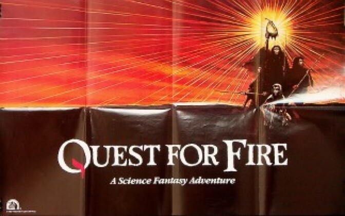 An original "Quest for Fire" poster, from 1981