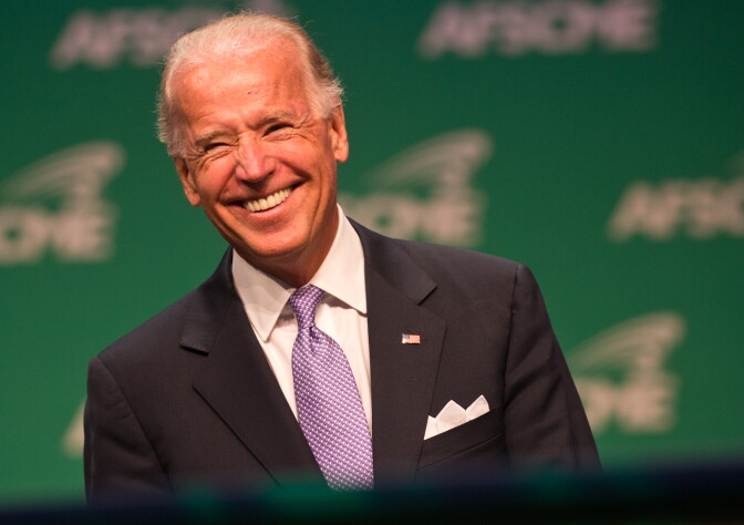 File: Vice President Joe Biden before speaking to members of the American Federation of State, County and Municipal Employees (AFSCME) at the Los Angeles Convention Center on June 19, 2012.