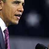 File: President Barack Obama delivers remarks on the economy February 1, 2012 at the James Lee Community Center in Falls Church, Virginia.