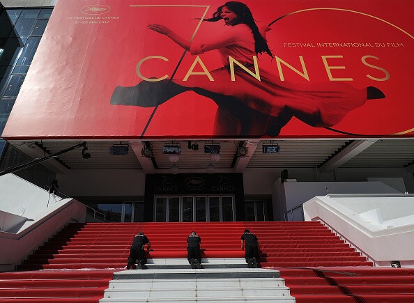 CANNES, FRANCE - MAY 17:  The red carpet is rolled out for the start of the 70th annual Cannes Film Festival at the Palais des Festivals on May 17, 2017 in Cannes, France. Celebrities, fans and the movie world are descending on Cannes for this year's festival of the screen which begins today.  (Photo by Christopher Furlong/Getty Images)