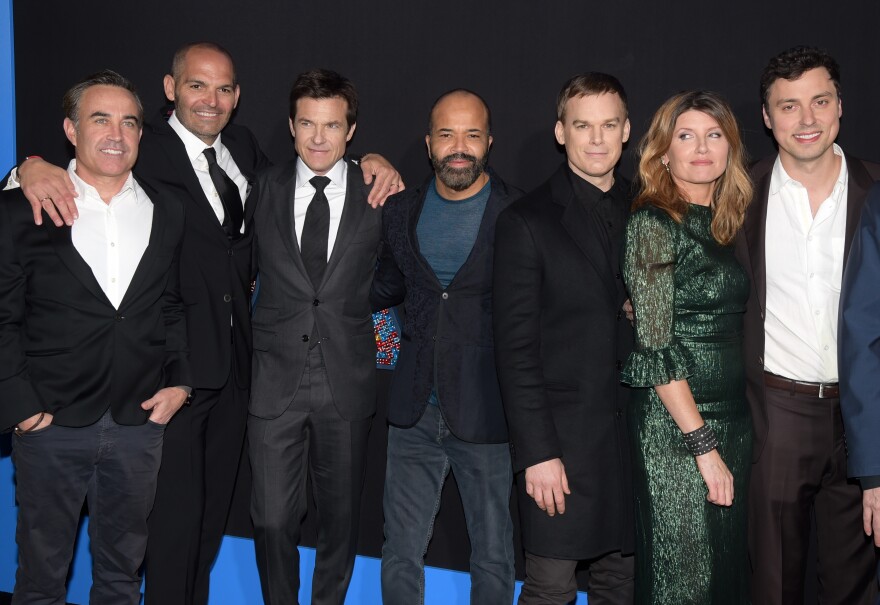 HOLLYWOOD, CA - FEBRUARY 21:  Mark Perez, Jason Bateman, Jeffrey Wright, Michael C. Hall, Sharon Horgan and John Francis Daley attend the premiere of New Line Cinema and Warner Bros. Pictures' "Game Night" at TCL Chinese Theatre on February 21, 2018 in Hollywood, California.  (Photo by Kevin Winter/Getty Images)