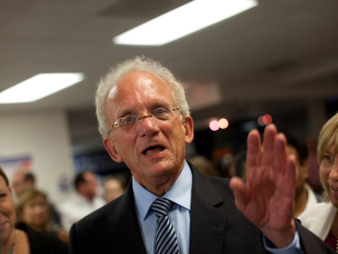 Democratic Representative Howard Berman at the congressional race. Fellow candidate Rep. Brad Sherman surpassed Berman in the polls, 42 percent to 32 percent.