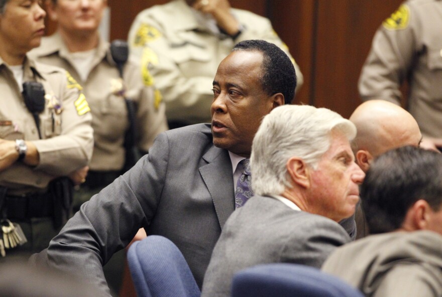  Dr. Conrad Murray turns to the courtroom audience during his sentencing for the involuntary manslaughter of singer Michael Jackson. Murray received the maximum sentence of four years in jail.