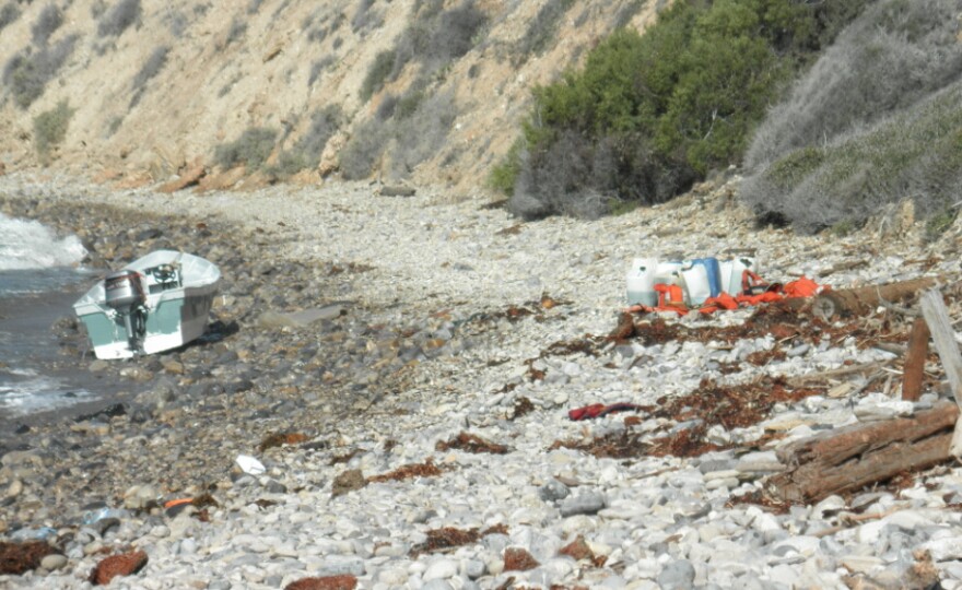 A suspected smuggling boat discovered Saturday at Abalone Cove in Rancho Palos Verdes.