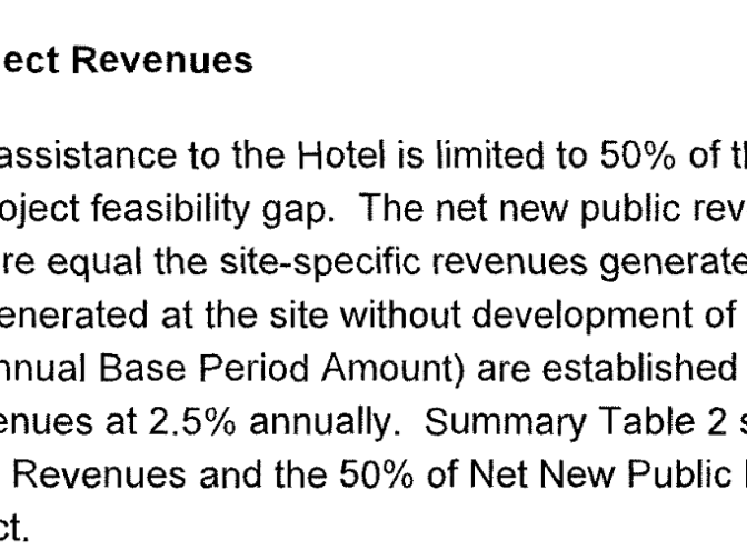 Here is the language that sets out the formula for the tax subsidy the city is offering the developer of the Fig+Pico hotel project.