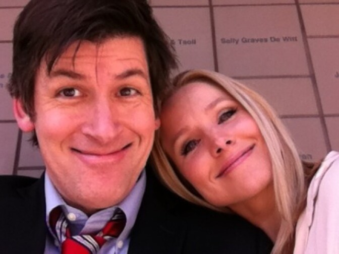 Off-Ramp host John Rabe's selfie with Kristen Bell, star of "Veronica Mars."