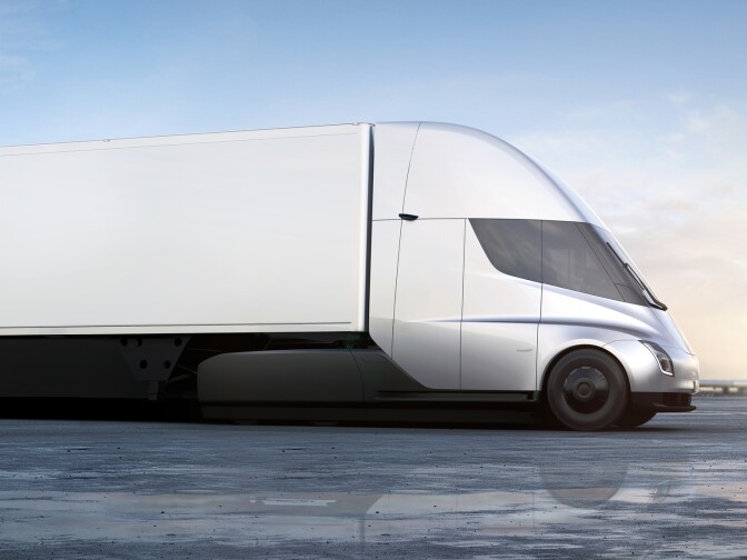 The Tesla Semi can travel 500 miles per charge and has a 0 to 60 mph acceleration time of 5 seconds, according to Tesla CEO Elon Musk.