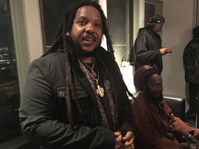 Stephen Marley, one of Bob's sons, at the launch of Marley Natural products.